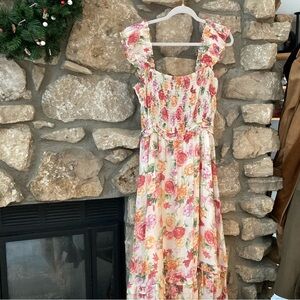 Mine floral rose maxi dress